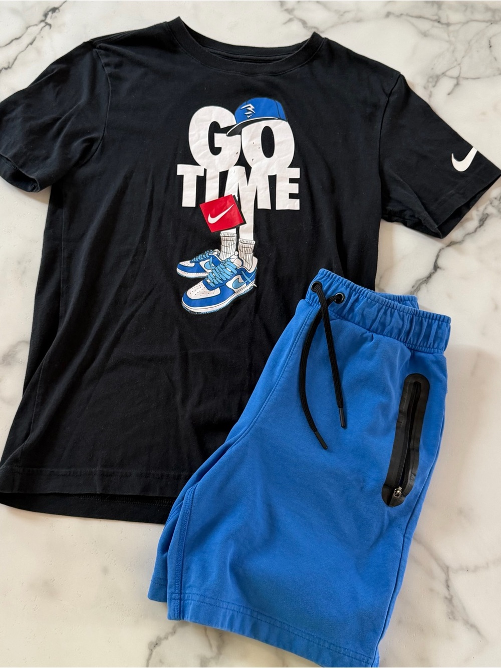 Nike Boys Tee & Blue Shorts